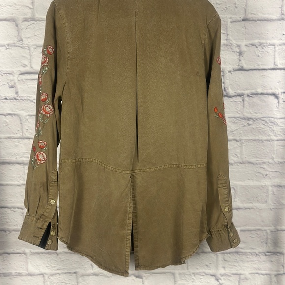 Blue Rain Olive Green Embroidered Button-Down Shi - Picture 6 of 12